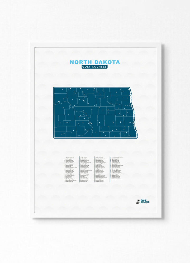Map of North Dakota Golf Courses