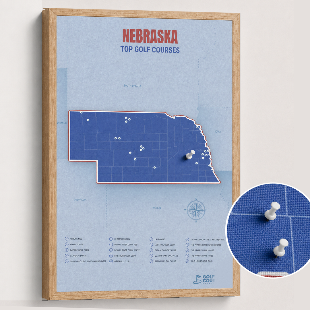 Map of Nebraska Golf Courses
