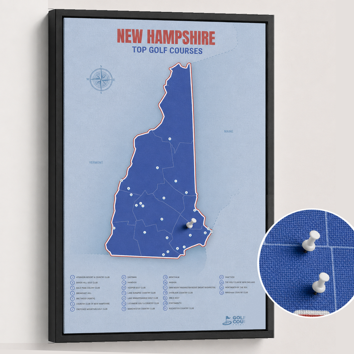 Map of New Hampshire Golf Courses