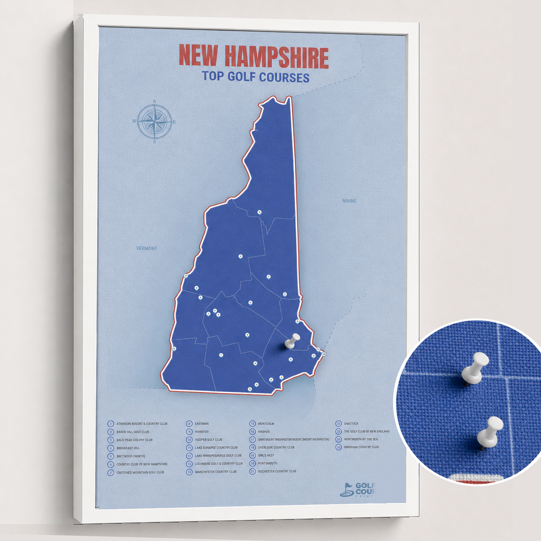 Map of New Hampshire Golf Courses