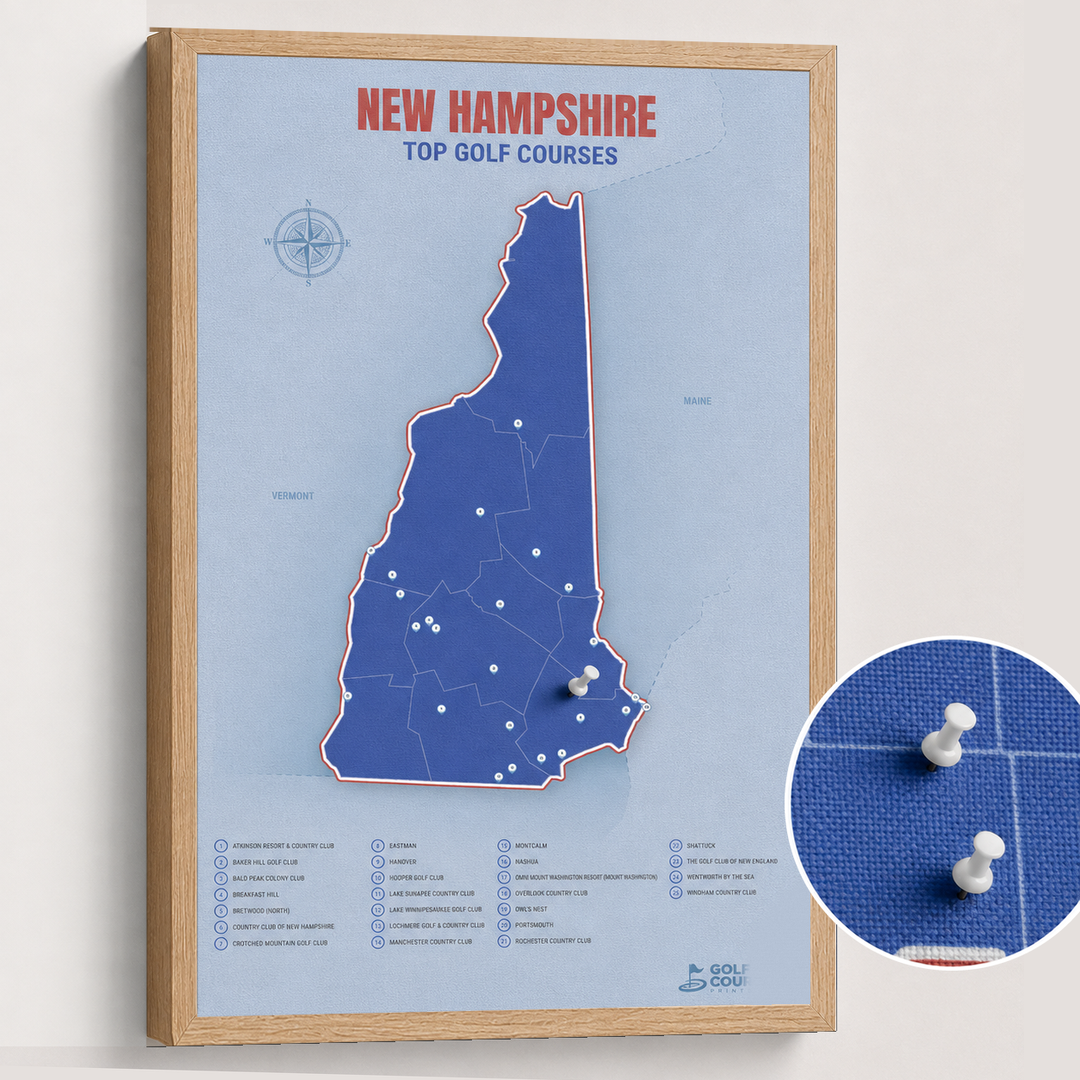 Map of New Hampshire Golf Courses