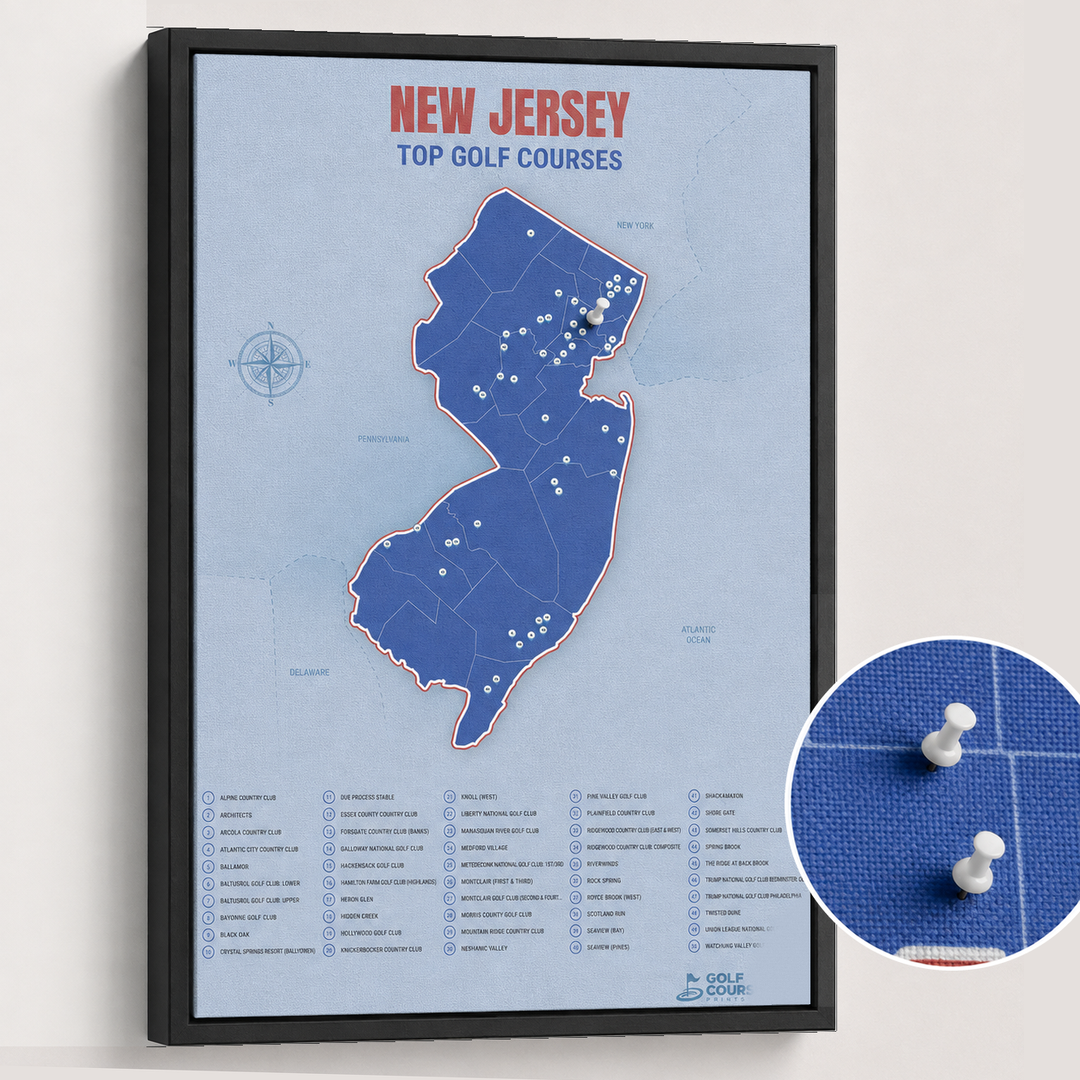 Map of New Jersey Golf Courses