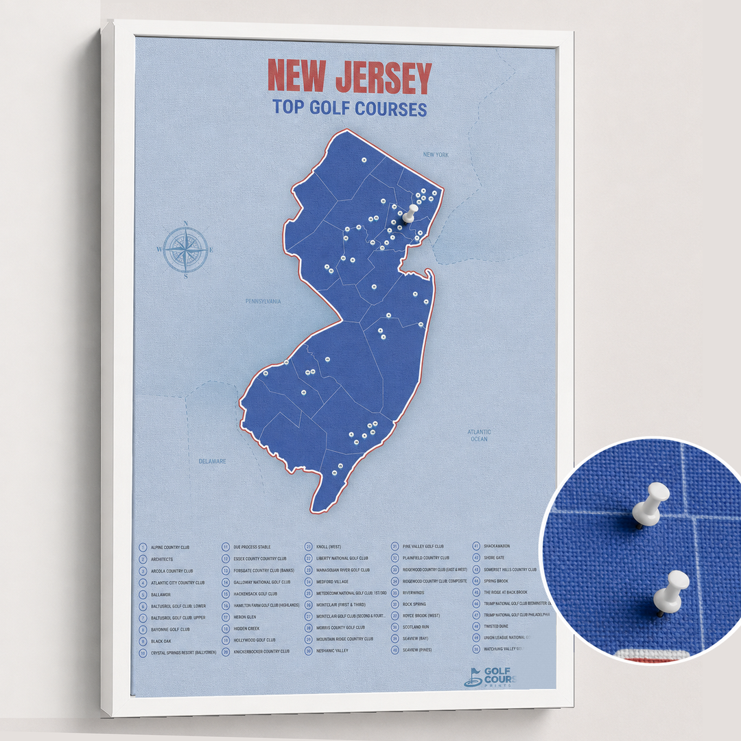 Map of New Jersey Golf Courses
