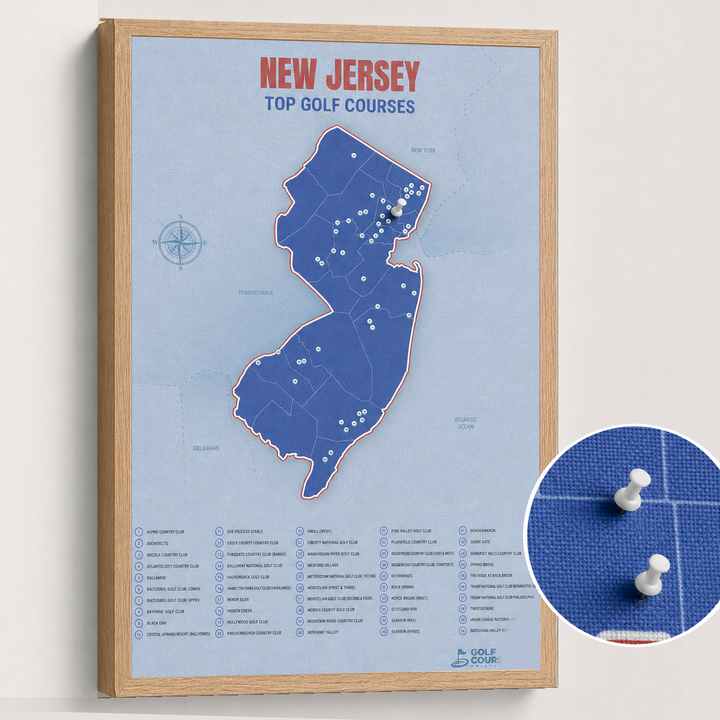 Map of New Jersey Golf Courses