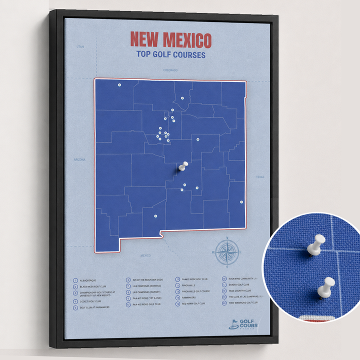 Map of New Mexico Golf Courses