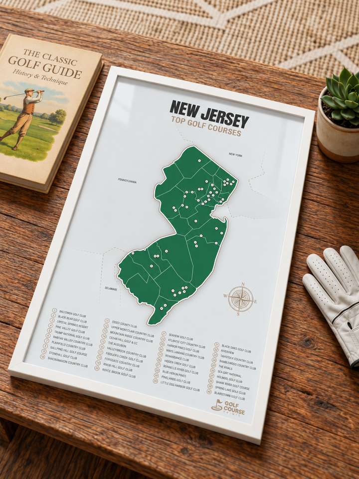 New Jersey golf courses map in Green - Lifestyle Table