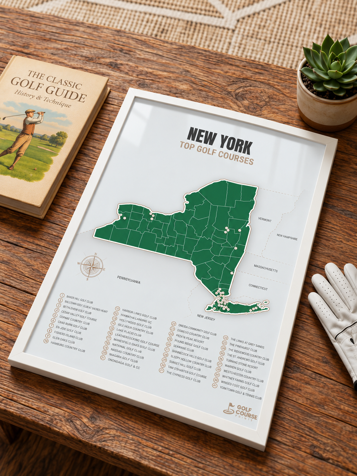 New York golf courses map in Green - Lifestyle Table