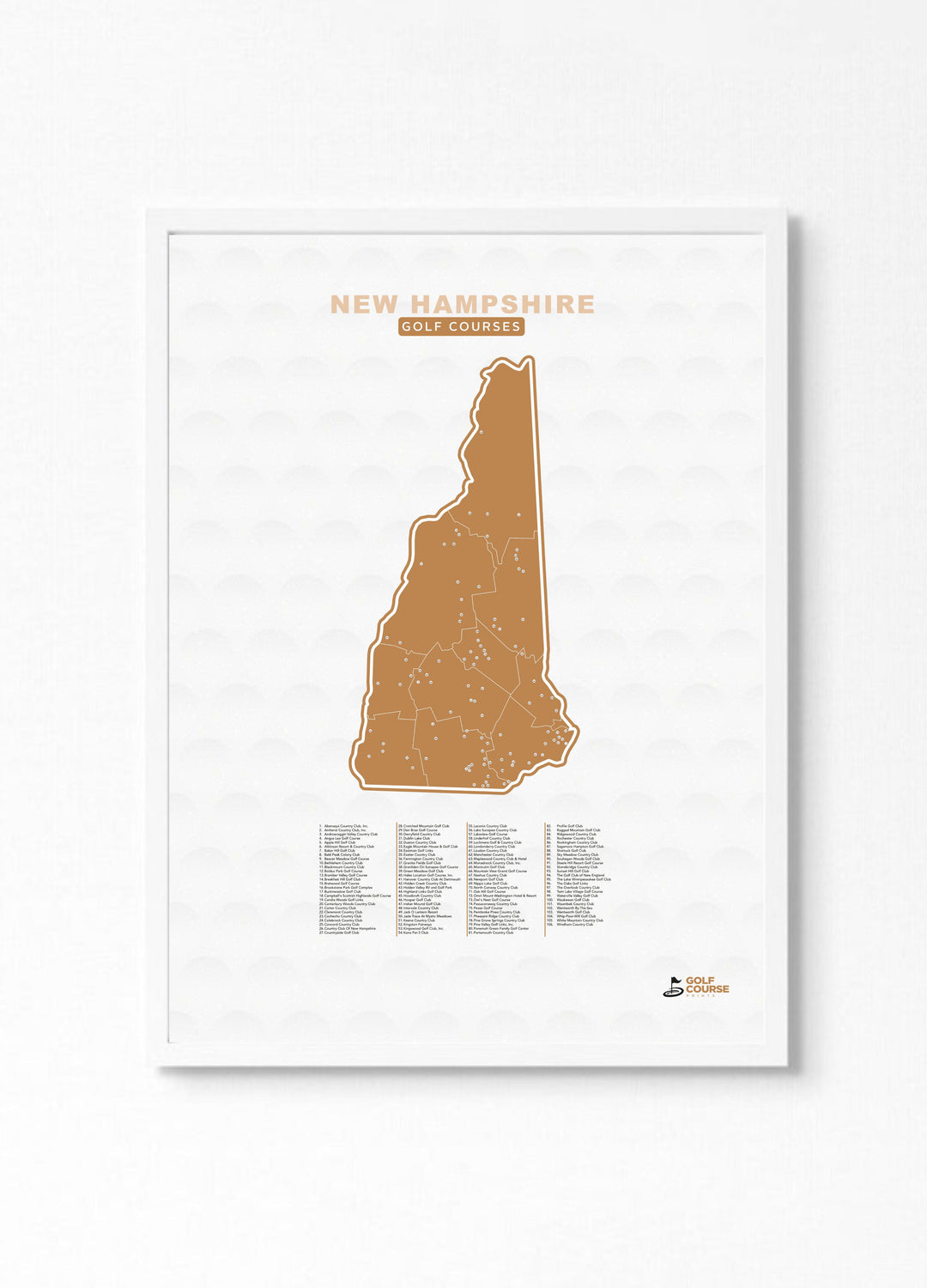 Map of New Hampshire Golf Courses