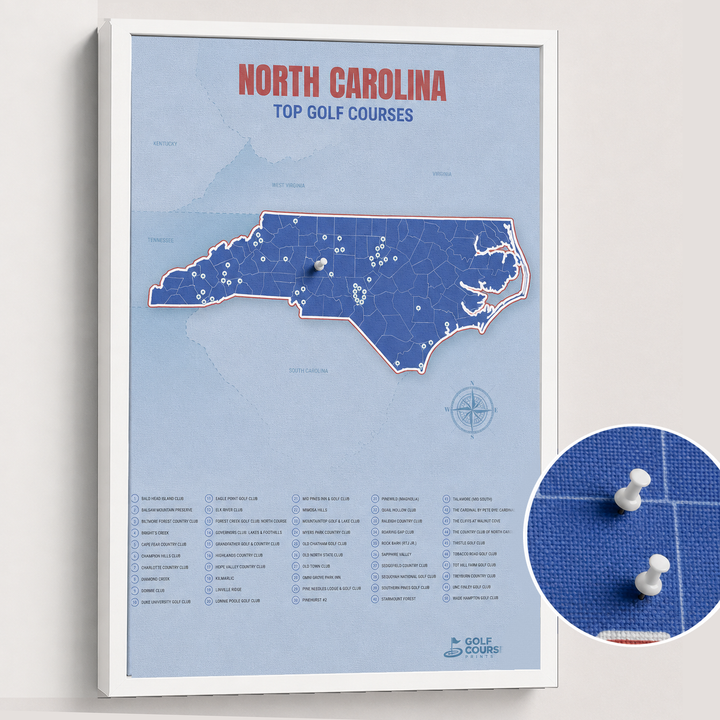 Map of North Carolina Golf Courses