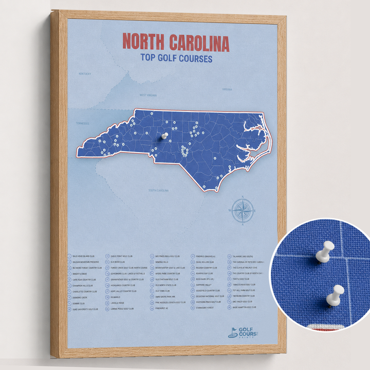 Map of North Carolina Golf Courses