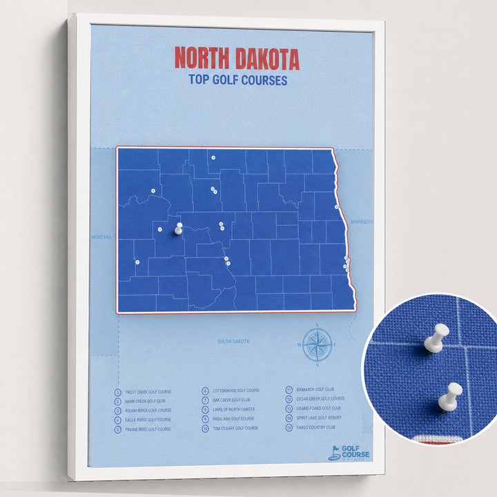 Map of North Dakota Golf Courses