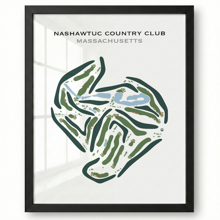 Nashawtuc Country Club, Massachusetts - Printed Golf Course