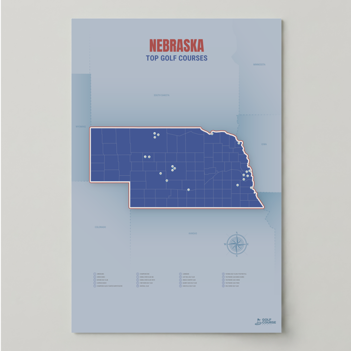 Map of Nebraska Golf Courses