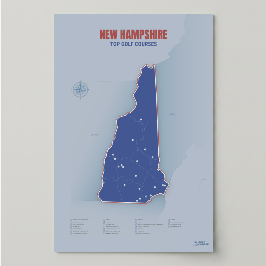 Map of New Hampshire Golf Courses