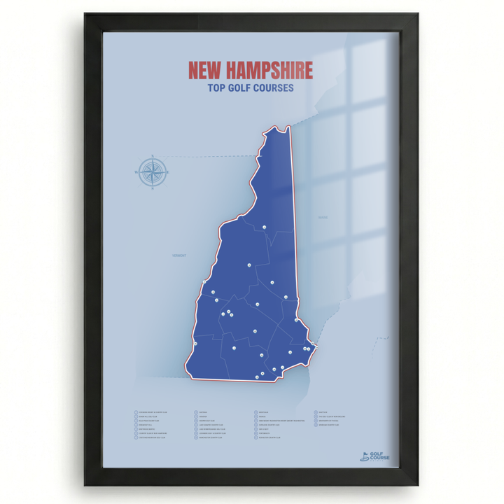 Map of New Hampshire Golf Courses