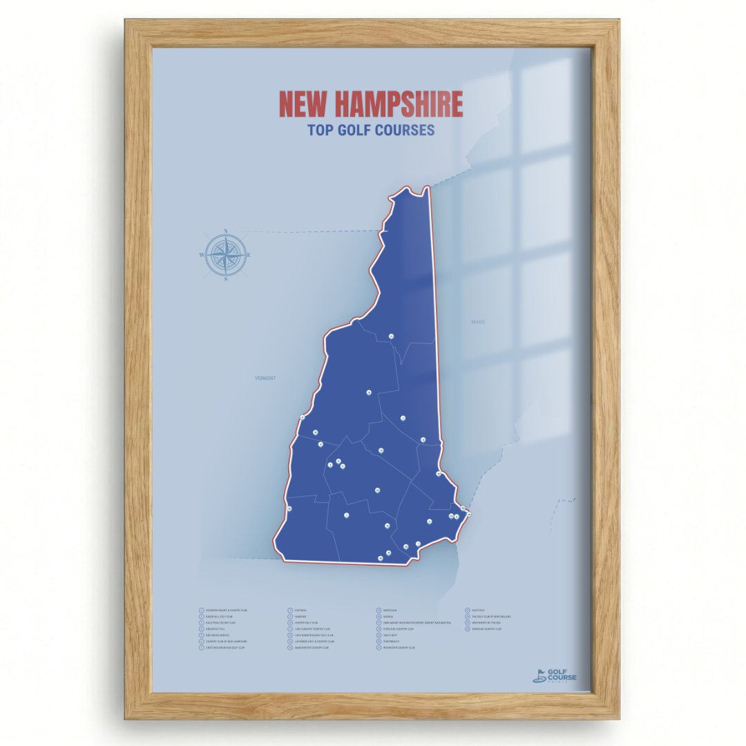 Map of New Hampshire Golf Courses