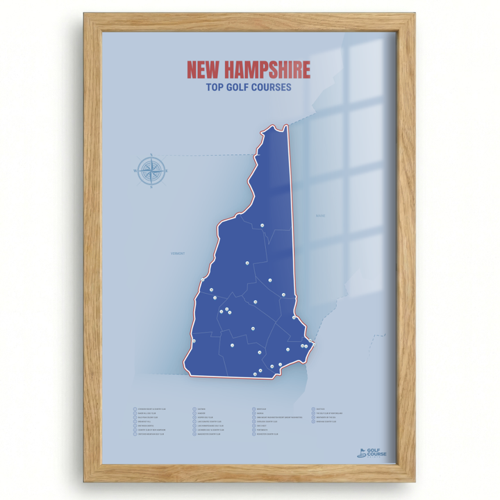 Map of New Hampshire Golf Courses