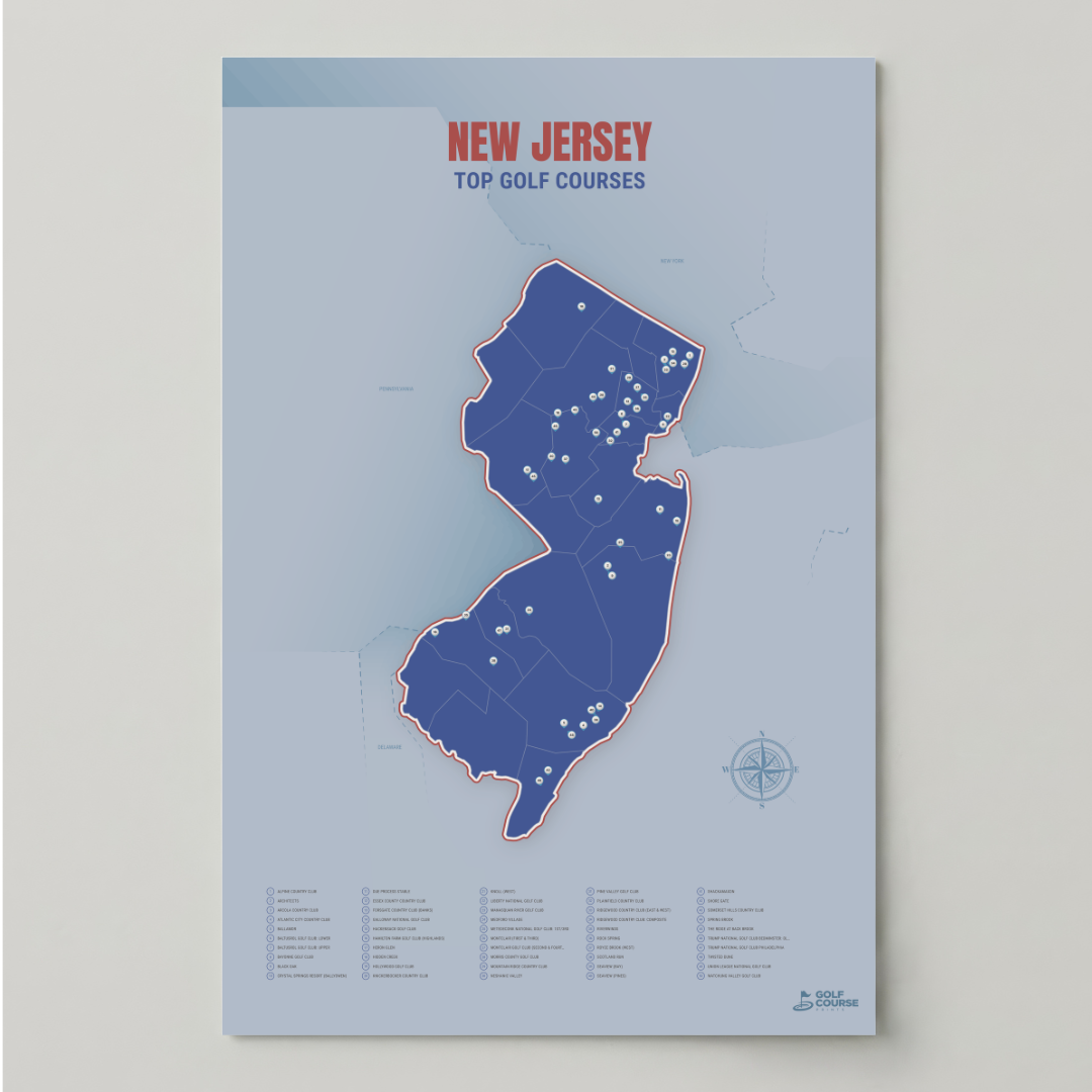 Map of New Jersey Golf Courses
