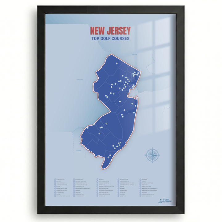 Map of New Jersey Golf Courses
