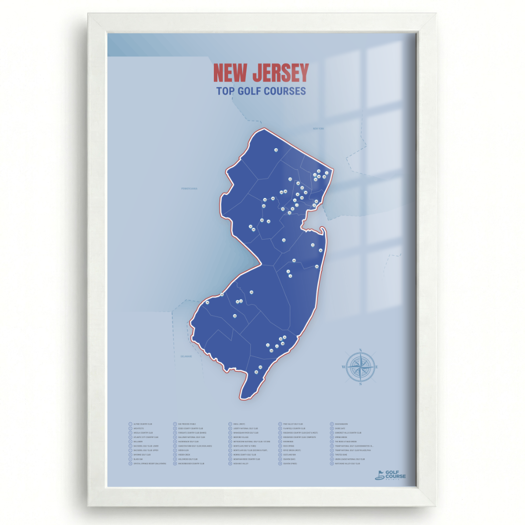 Map of New Jersey Golf Courses