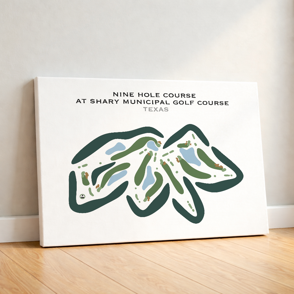 Nine Hole at Shary Municipal Golf Course, Texas - Printed Golf Courses