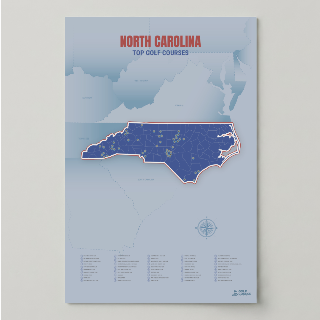 Map of North Carolina Golf Courses