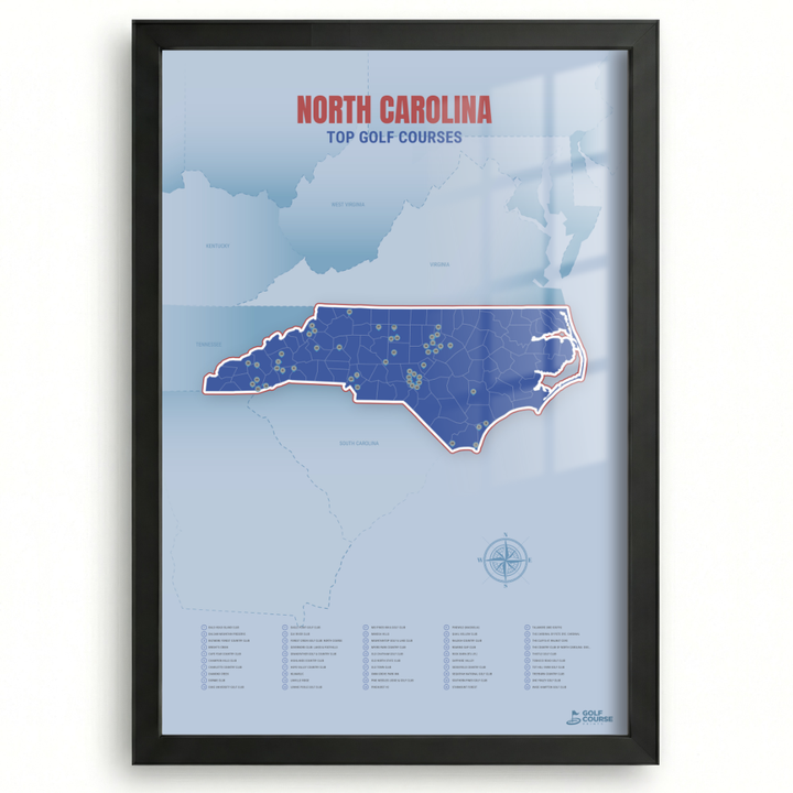 Map of North Carolina Golf Courses
