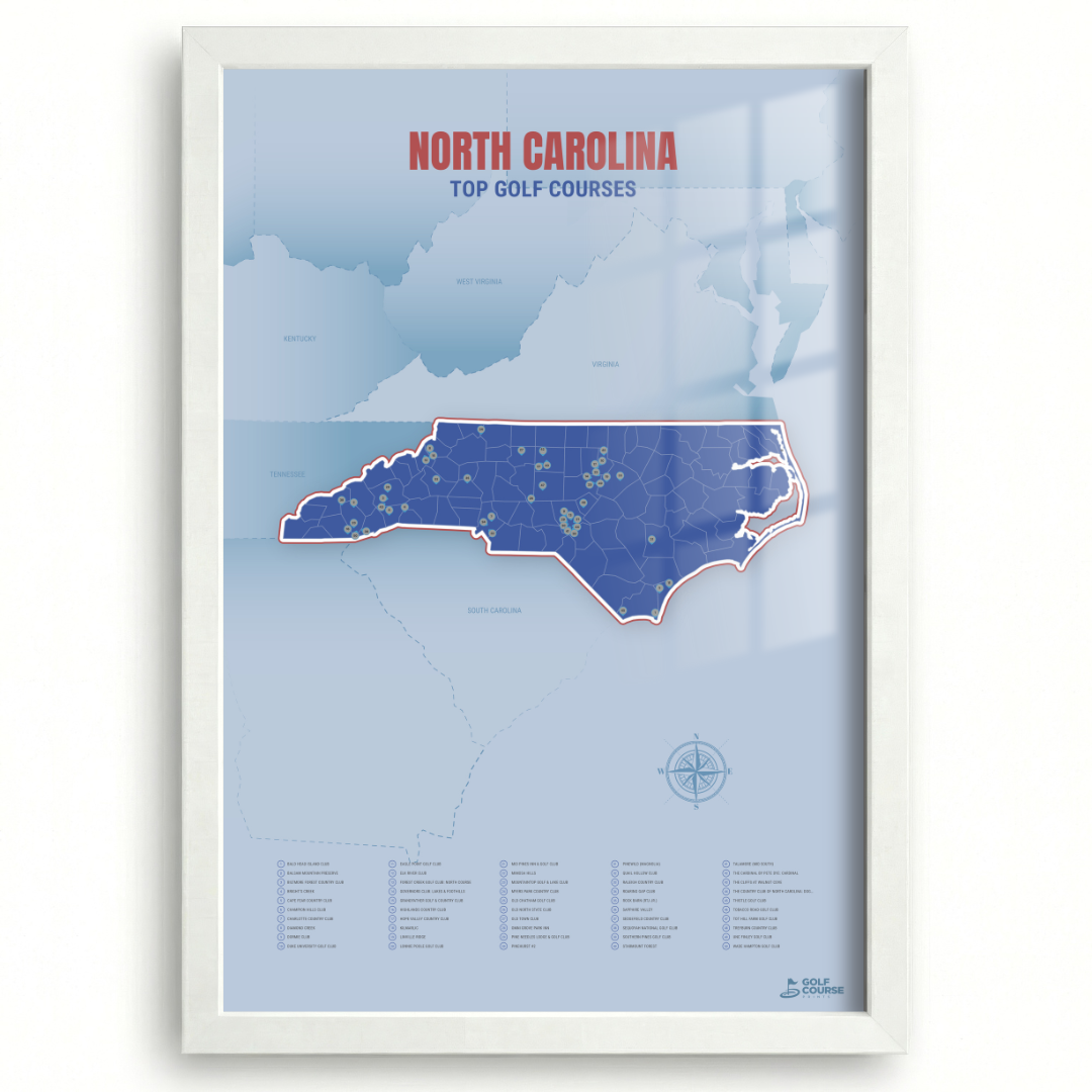 Map of North Carolina Golf Courses