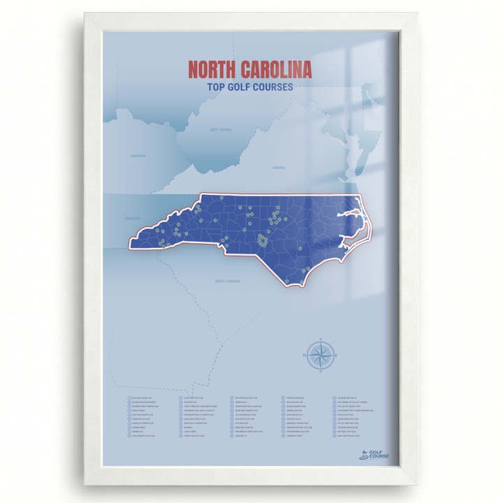 Map of North Carolina Golf Courses
