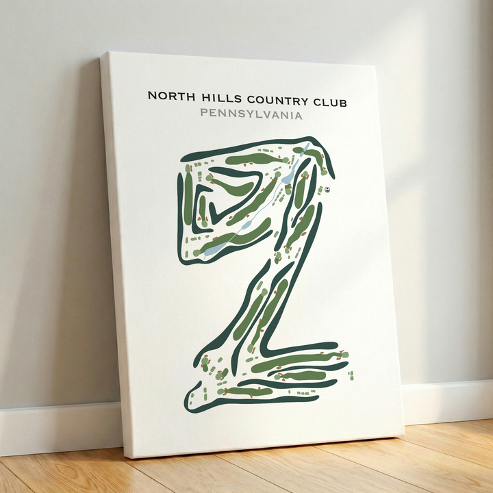 North Hills Country Club, Pennsylvania - Printed Golf Course