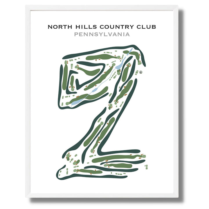 North Hills Country Club, Pennsylvania - Printed Golf Course
