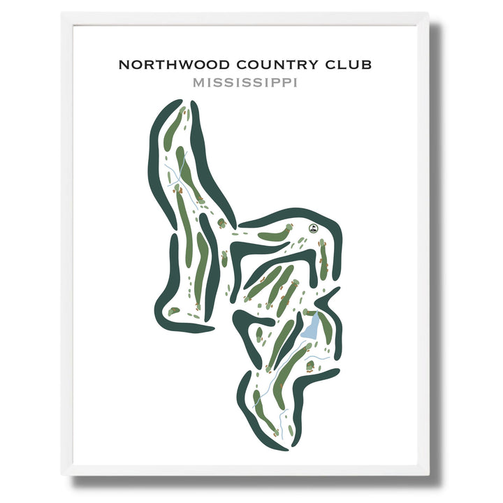 Northwood Country Club, Mississippi - Printed Golf Courses