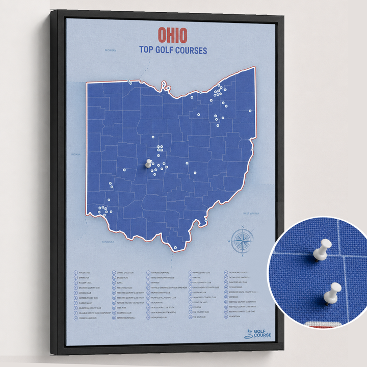 Map of Ohio Golf Courses