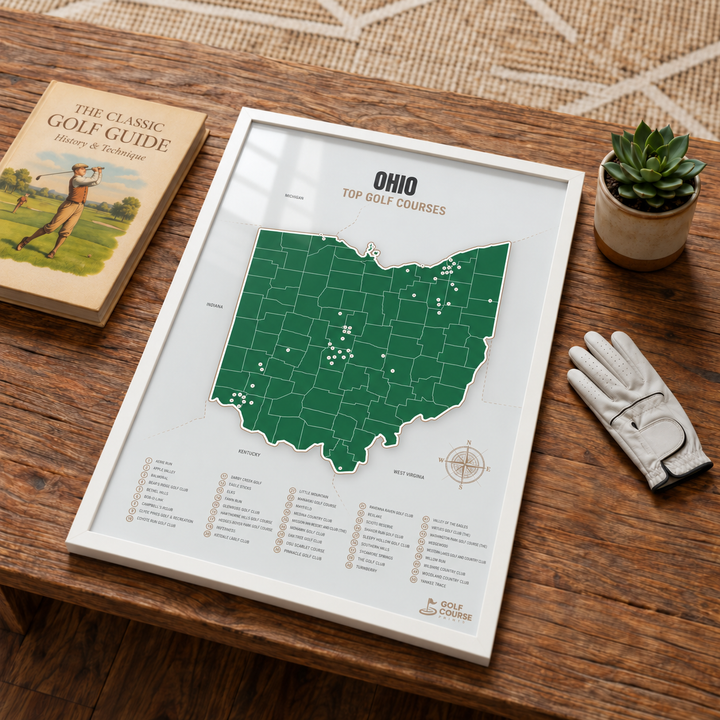Ohio golf courses map in Green - Lifestyle Table