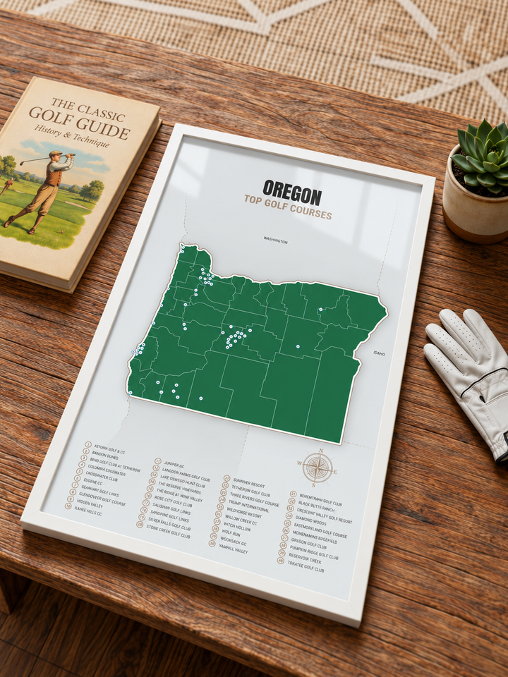 Oregon golf courses map in Green - Lifestyle Table