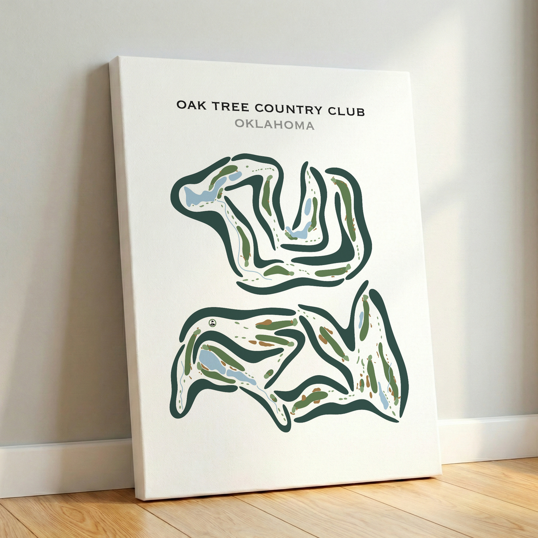 Oak tree Country Club, Oklahoma - Printed Golf Courses
