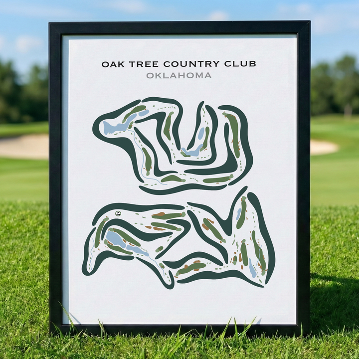 Oak tree Country Club, Oklahoma - Printed Golf Courses