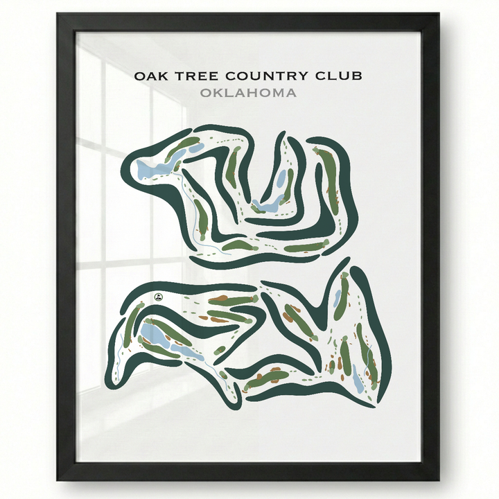 Oak tree Country Club, Oklahoma - Printed Golf Courses