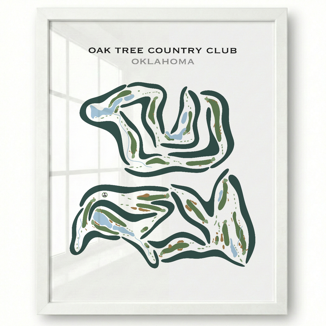 Oak tree Country Club, Oklahoma - Printed Golf Courses