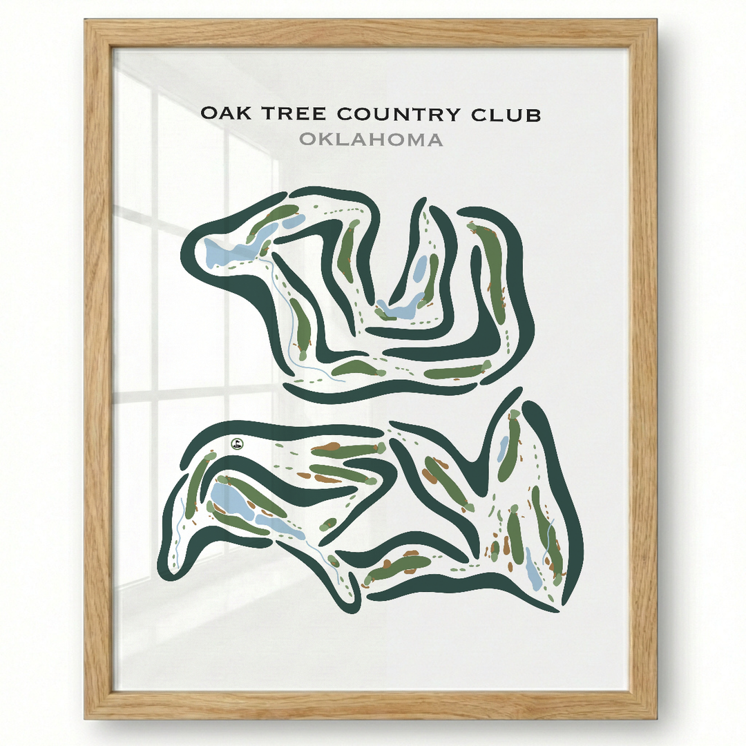 Oak tree Country Club, Oklahoma - Printed Golf Courses