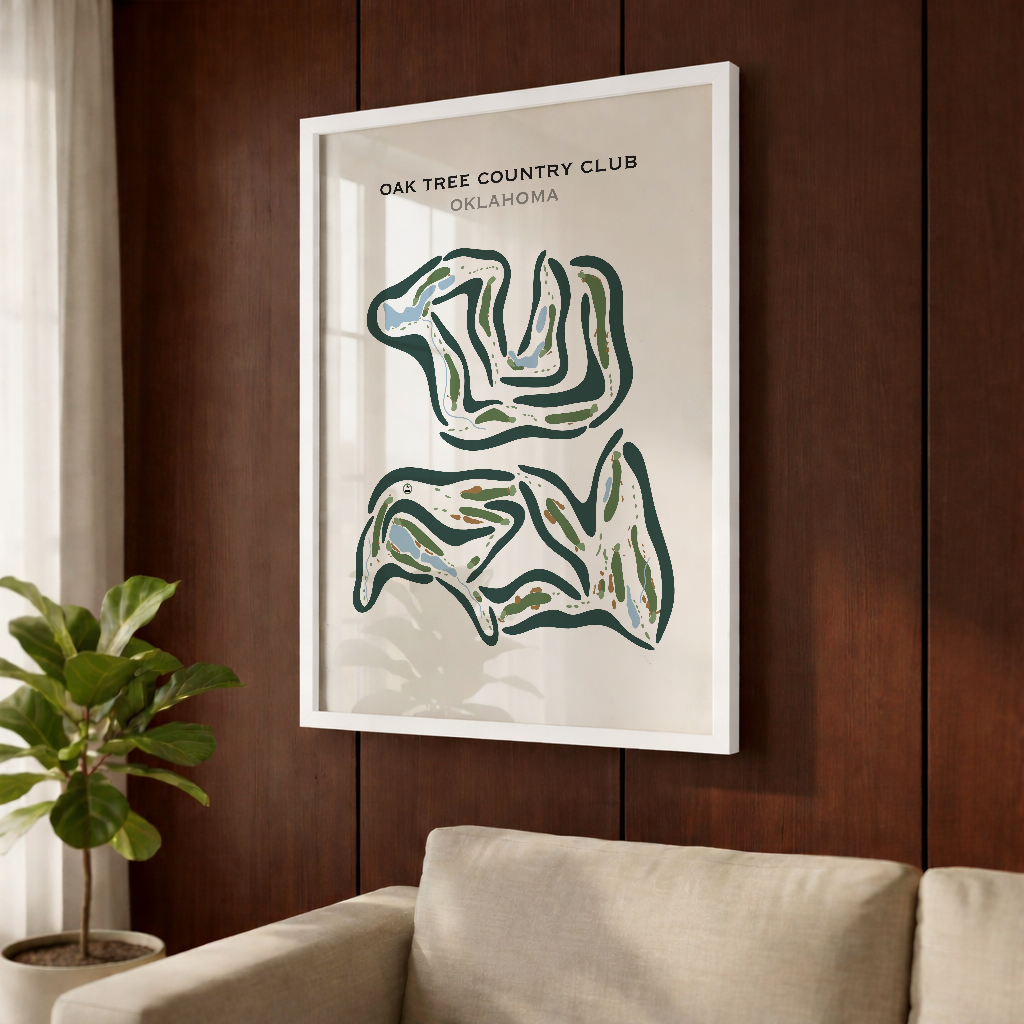 Oak tree Country Club, Oklahoma - Printed Golf Courses