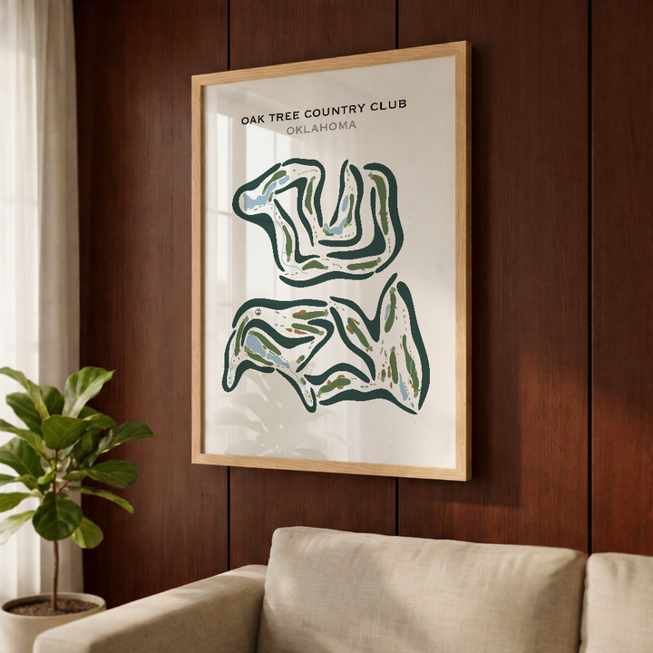 Oak tree Country Club, Oklahoma - Printed Golf Courses
