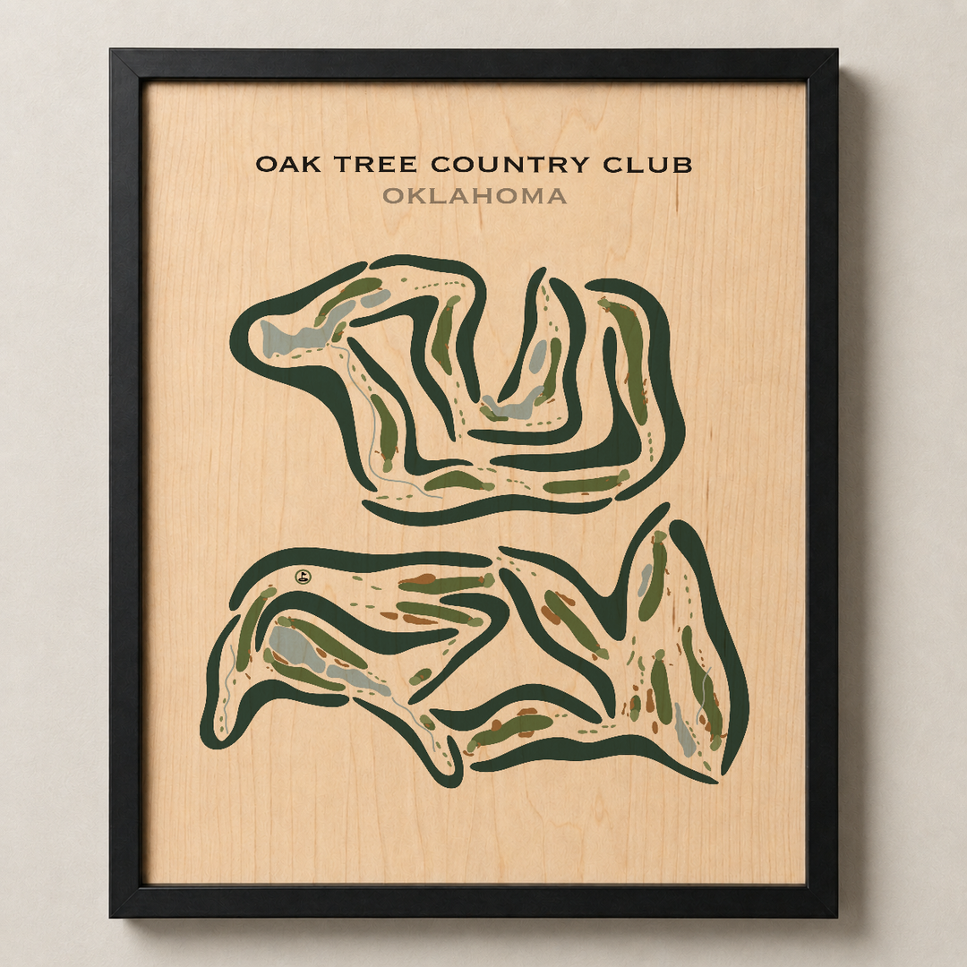 Oak tree Country Club, Oklahoma - Printed Golf Courses