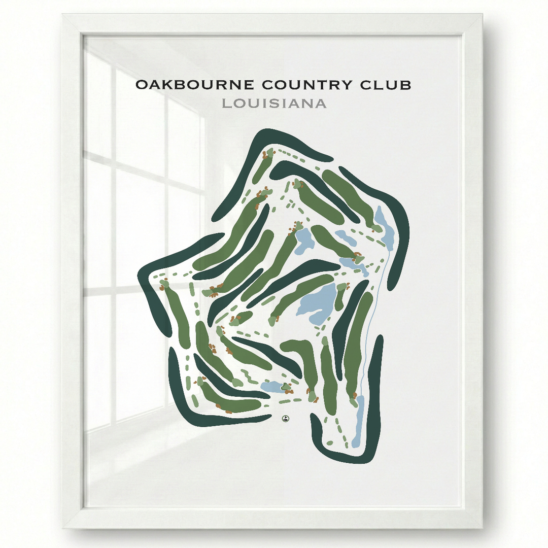 Oakbourne Country Club, Louisiana - Printed Golf Course