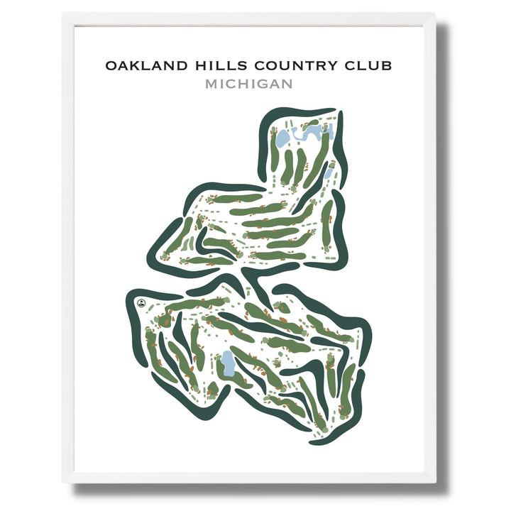 Oakland Hills Country Club, Michigan - Printed Golf Courses