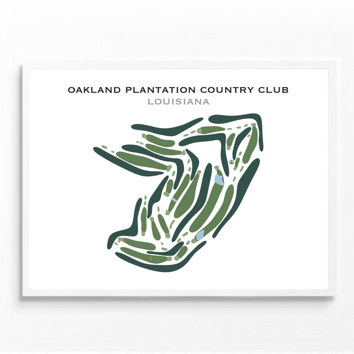 Oakland Plantation Country Club, Louisiana - Printed Golf Course