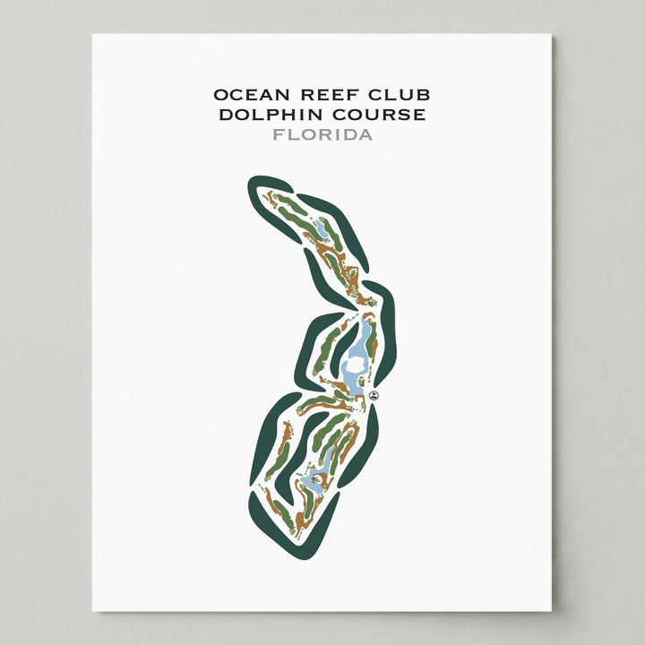 Ocean Reef Club Dolphin Course, Florida - Printed Golf Courses