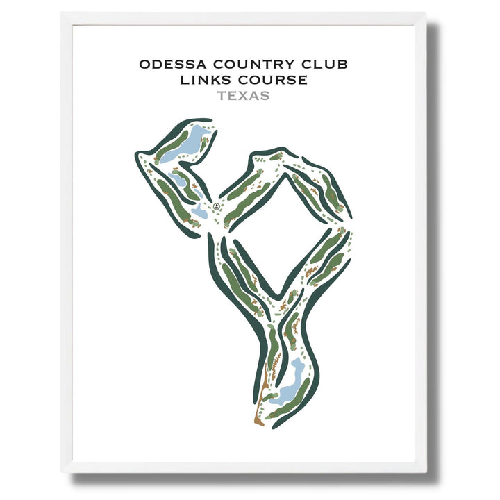 Odessa Country Club, Links Course, Texas - Printed Golf Courses - Golf Course Prints