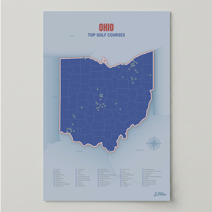 Map of Ohio Golf Courses