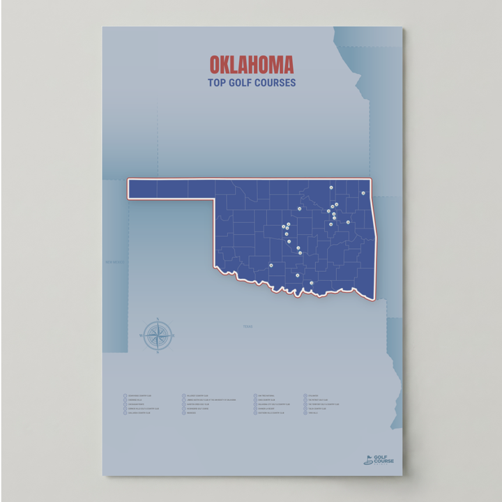 Map of Oklahoma Golf Courses